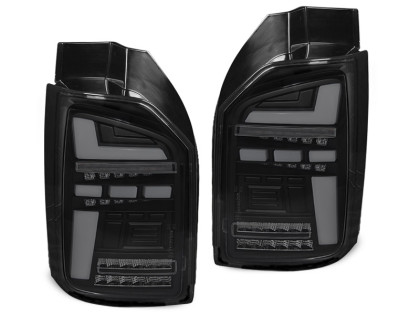 Zadní světla LED s LED dynamickým blinkrem VW T6/T6.1 2015-2024 výklopné dveře, OEM LED - černá kouřová