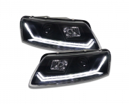 Přední světla s LED denními světly, LED dynamickým blinkrem AUDI A6 C6 4F 08-11 xenon černá