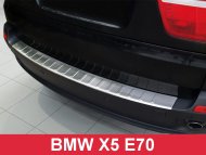 Nerezová ochranná lišta zadního nárazníku BMW X5/E70 2007-2013 stříbrná