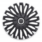 Ozdobné kryty kol, poklice 13" QUANTUM PRO SILVER BLACK 4ks