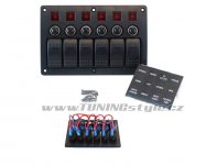 Panel přepínačů 6x ON-OFF, 3x pojistka 5A,2x 10A,1x 15A