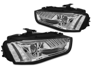 Přední světla s LED dynamickým blinkrem, denní svícení, pro AUDI A4 B8 12-15 chromová