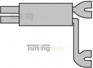 Sportovní výfuk ULTER SPORT Univerzální , dva vstupy duplex double 80mm vstupní pr. 50Mm