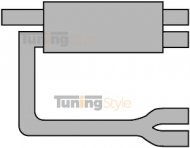 Sportovní výfuk ULTER SPORT Univerzální , výstup před tlumičem duplex double 95x65mm vstupní pr. 50M
