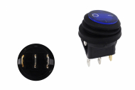 Přepínač Round ON-OFF 3PIN Blue